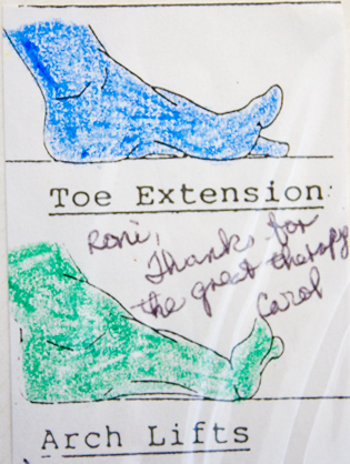 A handwritten thank-you note from a patient about treatment.